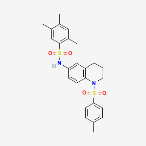 molecular formula C25H28N2O4S2 B6565512 2,4,5-trimethyl-N-[1-(4-methylbenzenesulfonyl)-1,2,3,4-tetrahydroquinolin-6-yl]benzene-1-sulfonamide CAS No. 946240-32-0