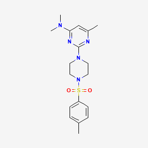 molecular formula C18H25N5O2S B6565529 N,N,6-trimethyl-2-[4-(4-methylbenzenesulfonyl)piperazin-1-yl]pyrimidin-4-amine CAS No. 946315-07-7