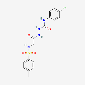 molecular formula C16H17ClN4O4S B6565546 N-{[(4-chlorophenyl)carbamoyl]amino}-2-(4-methylbenzenesulfonamido)acetamide CAS No. 1021211-18-6