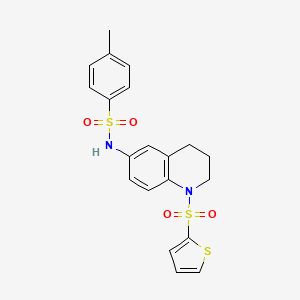 molecular formula C20H20N2O4S3 B6565570 4-methyl-N-[1-(thiophene-2-sulfonyl)-1,2,3,4-tetrahydroquinolin-6-yl]benzene-1-sulfonamide CAS No. 946346-32-3