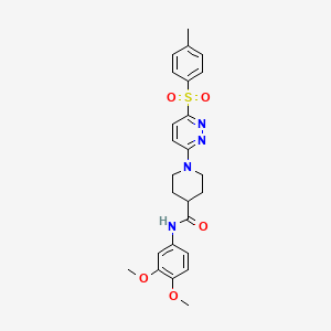 N-(3,4-dimethoxyphenyl)-1-[6-(4-methylbenzenesulfonyl)pyridazin-3-yl]piperidine-4-carboxamide
