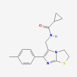 molecular formula C17H19N3OS B6565590 N-{[6-(4-methylphenyl)-2H,3H-imidazo[2,1-b][1,3]thiazol-5-yl]methyl}cyclopropanecarboxamide CAS No. 946301-16-2