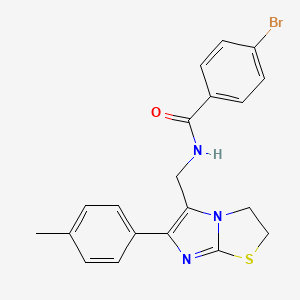 molecular formula C20H18BrN3OS B6565600 4-bromo-N-{[6-(4-methylphenyl)-2H,3H-imidazo[2,1-b][1,3]thiazol-5-yl]methyl}benzamide CAS No. 946352-64-3