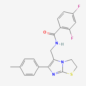 molecular formula C20H17F2N3OS B6565608 2,4-difluoro-N-{[6-(4-methylphenyl)-2H,3H-imidazo[2,1-b][1,3]thiazol-5-yl]methyl}benzamide CAS No. 946294-63-9