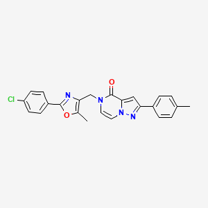 molecular formula C24H19ClN4O2 B6565647 5-{[2-(4-chlorophenyl)-5-methyl-1,3-oxazol-4-yl]methyl}-2-(4-methylphenyl)-4H,5H-pyrazolo[1,5-a]pyrazin-4-one CAS No. 1021224-13-4