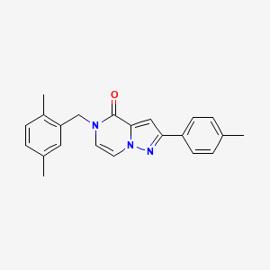 molecular formula C22H21N3O B6565667 5-[(2,5-dimethylphenyl)methyl]-2-(4-methylphenyl)-4H,5H-pyrazolo[1,5-a]pyrazin-4-one CAS No. 1021261-53-9