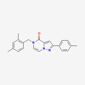 molecular formula C22H21N3O B6565685 5-[(2,4-dimethylphenyl)methyl]-2-(4-methylphenyl)-4H,5H-pyrazolo[1,5-a]pyrazin-4-one CAS No. 1021261-50-6
