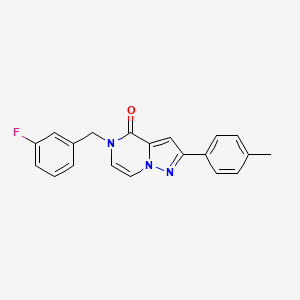 molecular formula C20H16FN3O B6565687 5-[(3-fluorophenyl)methyl]-2-(4-methylphenyl)-4H,5H-pyrazolo[1,5-a]pyrazin-4-one CAS No. 1021224-38-3