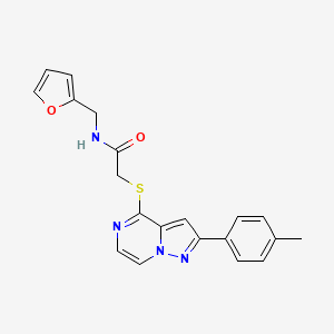 molecular formula C20H18N4O2S B6565715 N-[(furan-2-yl)methyl]-2-{[2-(4-methylphenyl)pyrazolo[1,5-a]pyrazin-4-yl]sulfanyl}acetamide CAS No. 1021210-96-7