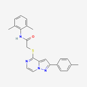 molecular formula C23H22N4OS B6565736 N-(2,6-dimethylphenyl)-2-{[2-(4-methylphenyl)pyrazolo[1,5-a]pyrazin-4-yl]sulfanyl}acetamide CAS No. 1021219-88-4