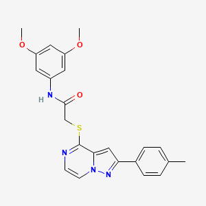 molecular formula C23H22N4O3S B6565739 N-(3,5-dimethoxyphenyl)-2-{[2-(4-methylphenyl)pyrazolo[1,5-a]pyrazin-4-yl]sulfanyl}acetamide CAS No. 1021210-76-3