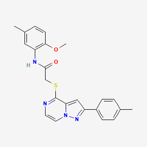 molecular formula C23H22N4O2S B6565745 N-(2-methoxy-5-methylphenyl)-2-{[2-(4-methylphenyl)pyrazolo[1,5-a]pyrazin-4-yl]sulfanyl}acetamide CAS No. 1021210-82-1
