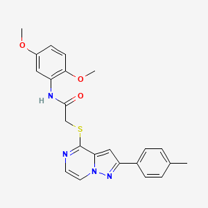 molecular formula C23H22N4O3S B6565751 N-(2,5-dimethoxyphenyl)-2-{[2-(4-methylphenyl)pyrazolo[1,5-a]pyrazin-4-yl]sulfanyl}acetamide CAS No. 1021219-58-8