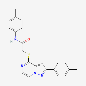 molecular formula C22H20N4OS B6565759 N-(4-methylphenyl)-2-{[2-(4-methylphenyl)pyrazolo[1,5-a]pyrazin-4-yl]sulfanyl}acetamide CAS No. 1021231-83-3