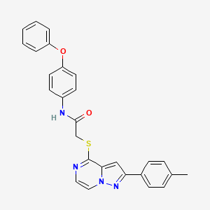 molecular formula C27H22N4O2S B6565770 2-{[2-(4-methylphenyl)pyrazolo[1,5-a]pyrazin-4-yl]sulfanyl}-N-(4-phenoxyphenyl)acetamide CAS No. 1021219-84-0