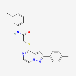 molecular formula C22H20N4OS B6565787 N-(3-methylphenyl)-2-{[2-(4-methylphenyl)pyrazolo[1,5-a]pyrazin-4-yl]sulfanyl}acetamide CAS No. 1021257-28-2