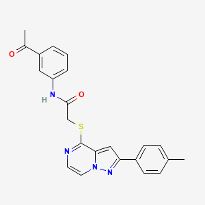 molecular formula C23H20N4O2S B6565818 N-(3-acetylphenyl)-2-{[2-(4-methylphenyl)pyrazolo[1,5-a]pyrazin-4-yl]sulfanyl}acetamide CAS No. 1021208-48-9