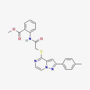 molecular formula C23H20N4O3S B6565826 methyl 2-(2-{[2-(4-methylphenyl)pyrazolo[1,5-a]pyrazin-4-yl]sulfanyl}acetamido)benzoate CAS No. 1021257-59-9