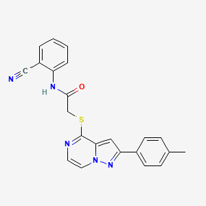 molecular formula C22H17N5OS B6565831 N-(2-cyanophenyl)-2-{[2-(4-methylphenyl)pyrazolo[1,5-a]pyrazin-4-yl]sulfanyl}acetamide CAS No. 1021208-57-0