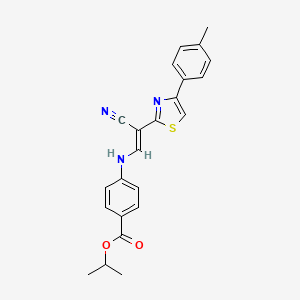 molecular formula C23H21N3O2S B6565840 propan-2-yl 4-{[(1E)-2-cyano-2-[4-(4-methylphenyl)-1,3-thiazol-2-yl]eth-1-en-1-yl]amino}benzoate CAS No. 1021230-97-6