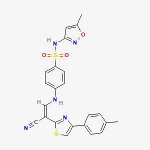 molecular formula C23H19N5O3S2 B6565842 4-{[(1Z)-2-cyano-2-[4-(4-methylphenyl)-1,3-thiazol-2-yl]eth-1-en-1-yl]amino}-N-(5-methyl-1,2-oxazol-3-yl)benzene-1-sulfonamide CAS No. 1021262-41-8