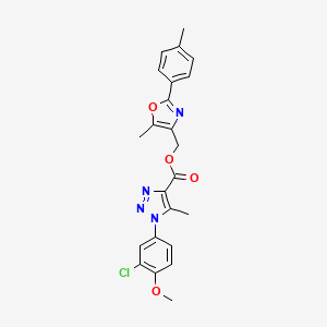 molecular formula C23H21ClN4O4 B6565854 [5-methyl-2-(4-methylphenyl)-1,3-oxazol-4-yl]methyl 1-(3-chloro-4-methoxyphenyl)-5-methyl-1H-1,2,3-triazole-4-carboxylate CAS No. 1021220-70-1