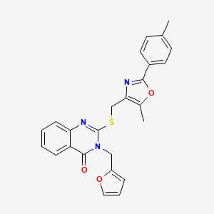 molecular formula C25H21N3O3S B6565889 3-[(furan-2-yl)methyl]-2-({[5-methyl-2-(4-methylphenyl)-1,3-oxazol-4-yl]methyl}sulfanyl)-3,4-dihydroquinazolin-4-one CAS No. 1021230-60-3
