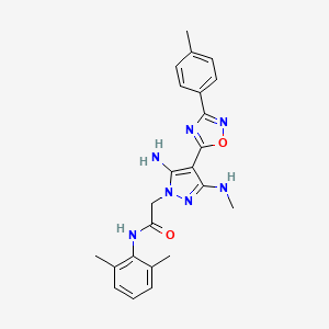 molecular formula C23H25N7O2 B6565896 2-[5-amino-3-(methylamino)-4-[3-(4-methylphenyl)-1,2,4-oxadiazol-5-yl]-1H-pyrazol-1-yl]-N-(2,6-dimethylphenyl)acetamide CAS No. 1171387-65-7