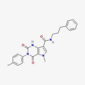 molecular formula C24H24N4O3 B6565944 5-methyl-3-(4-methylphenyl)-2,4-dioxo-N-(3-phenylpropyl)-1H,2H,3H,4H,5H-pyrrolo[3,2-d]pyrimidine-7-carboxamide CAS No. 921853-36-3