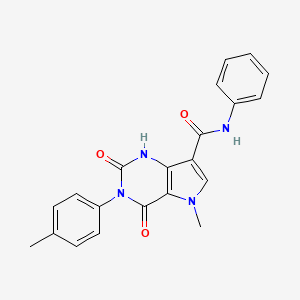 molecular formula C21H18N4O3 B6565958 5-methyl-3-(4-methylphenyl)-2,4-dioxo-N-phenyl-1H,2H,3H,4H,5H-pyrrolo[3,2-d]pyrimidine-7-carboxamide CAS No. 921534-99-8