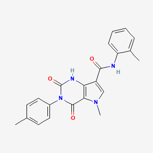 molecular formula C22H20N4O3 B6565964 5-methyl-N-(2-methylphenyl)-3-(4-methylphenyl)-2,4-dioxo-1H,2H,3H,4H,5H-pyrrolo[3,2-d]pyrimidine-7-carboxamide CAS No. 921578-25-8