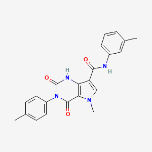 molecular formula C22H20N4O3 B6565971 5-methyl-N-(3-methylphenyl)-3-(4-methylphenyl)-2,4-dioxo-1H,2H,3H,4H,5H-pyrrolo[3,2-d]pyrimidine-7-carboxamide CAS No. 921807-03-6
