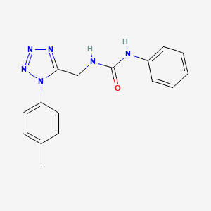 molecular formula C16H16N6O B6565978 3-{[1-(4-methylphenyl)-1H-1,2,3,4-tetrazol-5-yl]methyl}-1-phenylurea CAS No. 921125-87-3