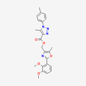 molecular formula C24H24N4O5 B6565984 [2-(2,3-dimethoxyphenyl)-5-methyl-1,3-oxazol-4-yl]methyl 5-methyl-1-(4-methylphenyl)-1H-1,2,3-triazole-4-carboxylate CAS No. 1021219-54-4