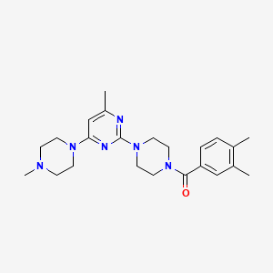 molecular formula C23H32N6O B6566005 2-[4-(3,4-dimethylbenzoyl)piperazin-1-yl]-4-methyl-6-(4-methylpiperazin-1-yl)pyrimidine CAS No. 946281-85-2