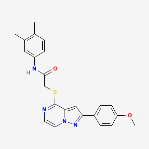 molecular formula C23H22N4O2S B6566069 N-(3,4-dimethylphenyl)-2-{[2-(4-methoxyphenyl)pyrazolo[1,5-a]pyrazin-4-yl]sulfanyl}acetamide CAS No. 1021228-65-8