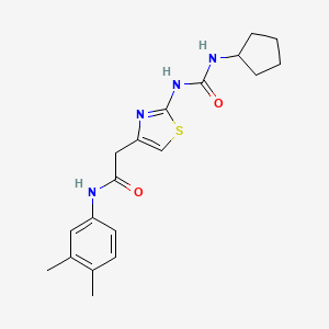 molecular formula C19H24N4O2S B6566076 2-{2-[(cyclopentylcarbamoyl)amino]-1,3-thiazol-4-yl}-N-(3,4-dimethylphenyl)acetamide CAS No. 921830-39-9