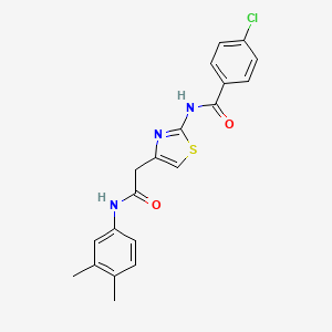 molecular formula C20H18ClN3O2S B6566080 4-chloro-N-(4-{[(3,4-dimethylphenyl)carbamoyl]methyl}-1,3-thiazol-2-yl)benzamide CAS No. 921835-02-1