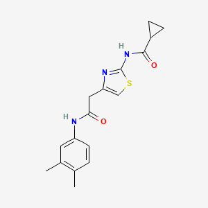 molecular formula C17H19N3O2S B6566087 N-(4-{[(3,4-dimethylphenyl)carbamoyl]methyl}-1,3-thiazol-2-yl)cyclopropanecarboxamide CAS No. 921549-10-2
