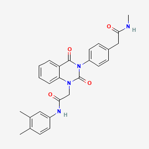 molecular formula C27H26N4O4 B6566095 2-[4-(1-{[(3,4-dimethylphenyl)carbamoyl]methyl}-2,4-dioxo-1,2,3,4-tetrahydroquinazolin-3-yl)phenyl]-N-methylacetamide CAS No. 1021223-60-8