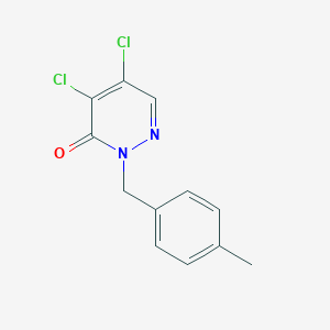 molecular formula C12H10Cl2N2O B065661 4,5-Dichloro-2-(4-methylbenzyl)-2,3-dihydropyridazin-3-one CAS No. 173843-86-2
