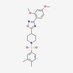 molecular formula C23H27N3O5S B6566125 4-[3-(2,4-dimethoxyphenyl)-1,2,4-oxadiazol-5-yl]-1-(3,4-dimethylbenzenesulfonyl)piperidine CAS No. 1021223-75-5