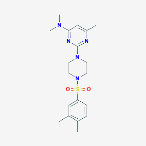 molecular formula C19H27N5O2S B6566129 2-[4-(3,4-dimethylbenzenesulfonyl)piperazin-1-yl]-N,N,6-trimethylpyrimidin-4-amine CAS No. 946283-03-0