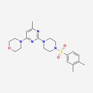 molecular formula C21H29N5O3S B6566132 4-{2-[4-(3,4-dimethylbenzenesulfonyl)piperazin-1-yl]-6-methylpyrimidin-4-yl}morpholine CAS No. 946365-84-0