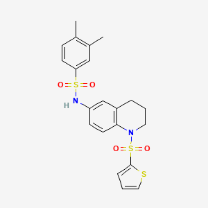 molecular formula C21H22N2O4S3 B6566159 3,4-dimethyl-N-[1-(thiophene-2-sulfonyl)-1,2,3,4-tetrahydroquinolin-6-yl]benzene-1-sulfonamide CAS No. 946240-59-1