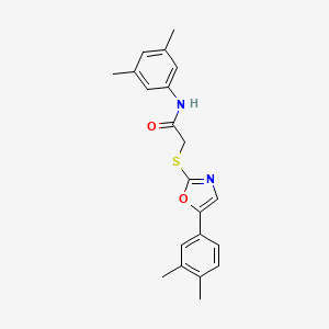 molecular formula C21H22N2O2S B6566177 N-(3,5-dimethylphenyl)-2-{[5-(3,4-dimethylphenyl)-1,3-oxazol-2-yl]sulfanyl}acetamide CAS No. 1021228-59-0