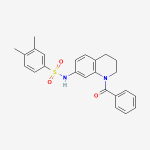 molecular formula C24H24N2O3S B6566185 N-(1-benzoyl-1,2,3,4-tetrahydroquinolin-7-yl)-3,4-dimethylbenzene-1-sulfonamide CAS No. 946322-67-4