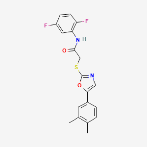 molecular formula C19H16F2N2O2S B6566201 N-(2,5-difluorophenyl)-2-{[5-(3,4-dimethylphenyl)-1,3-oxazol-2-yl]sulfanyl}acetamide CAS No. 1021228-85-2