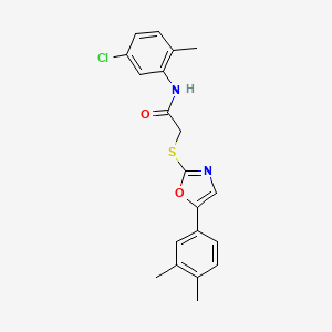 molecular formula C20H19ClN2O2S B6566209 N-(5-chloro-2-methylphenyl)-2-{[5-(3,4-dimethylphenyl)-1,3-oxazol-2-yl]sulfanyl}acetamide CAS No. 1021254-57-8