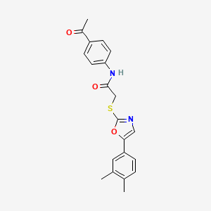 N-(4-acetylphenyl)-2-{[5-(3,4-dimethylphenyl)-1,3-oxazol-2-yl]sulfanyl}acetamide
